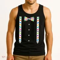 Easter Candy Bow Tie & Suspenders Tank Top thumb 3