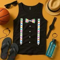Easter Candy Bow Tie & Suspenders Tank Top thumb 4