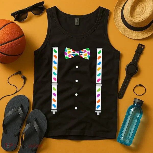 Easter Candy Bow Tie & Suspenders Tank Top