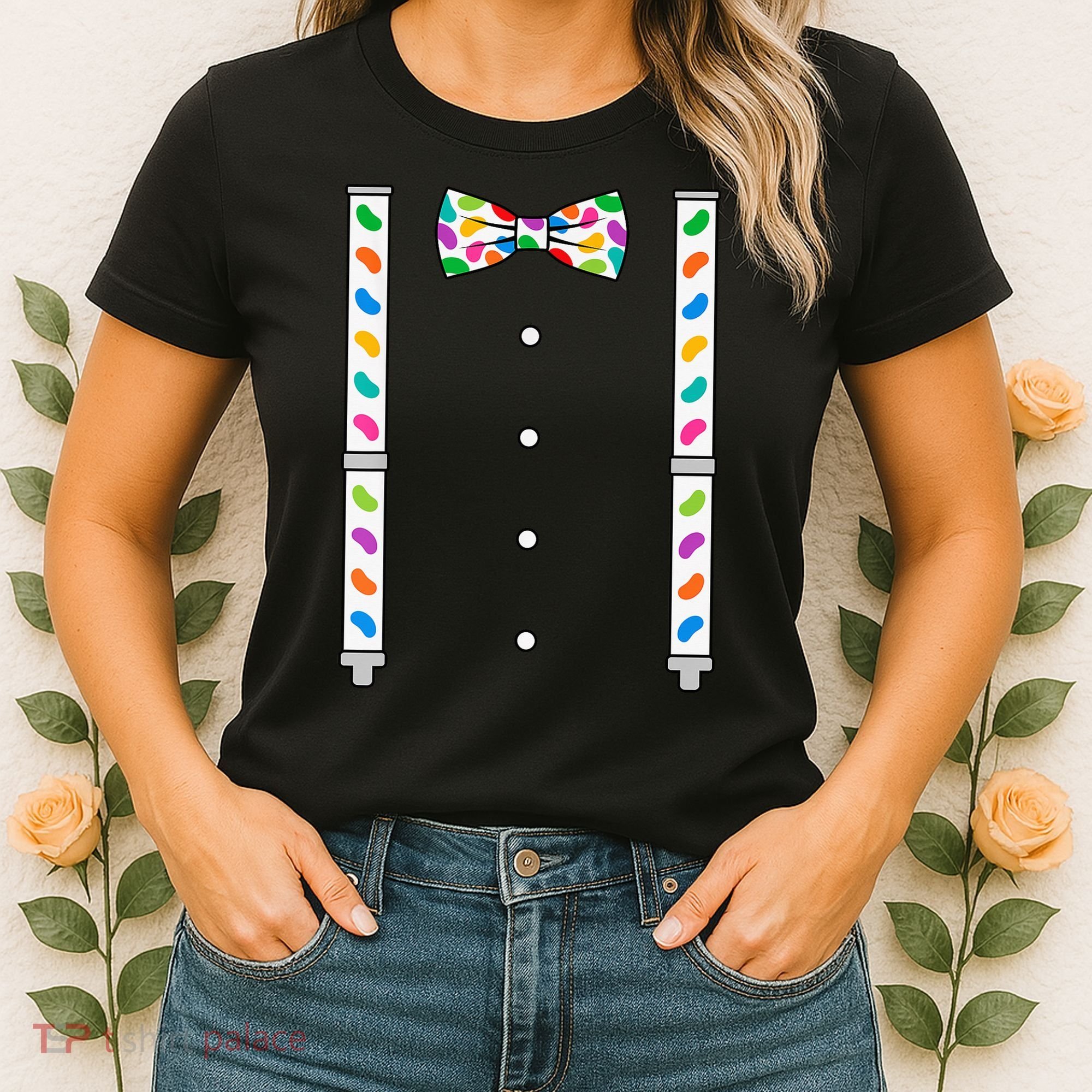 Easter Candy Bow Tie & Suspenders Women's T-Shirt