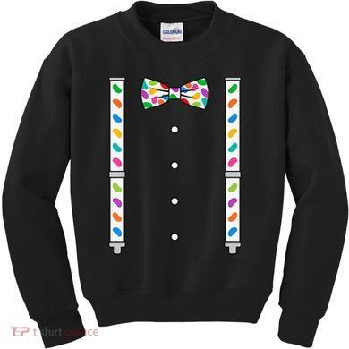 Easter Candy Bow Tie & Suspenders Kids Sweatshirt