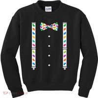 Easter Candy Bow Tie & Suspenders Kids Sweatshirt thumb 0