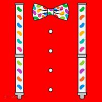 Easter Candy Bow Tie & Suspenders Santa Hat thumb 1