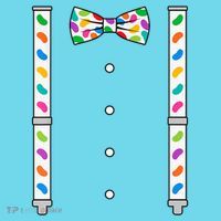 Easter Candy Bow Tie & Suspenders Long Sleeve Shirt thumb 2