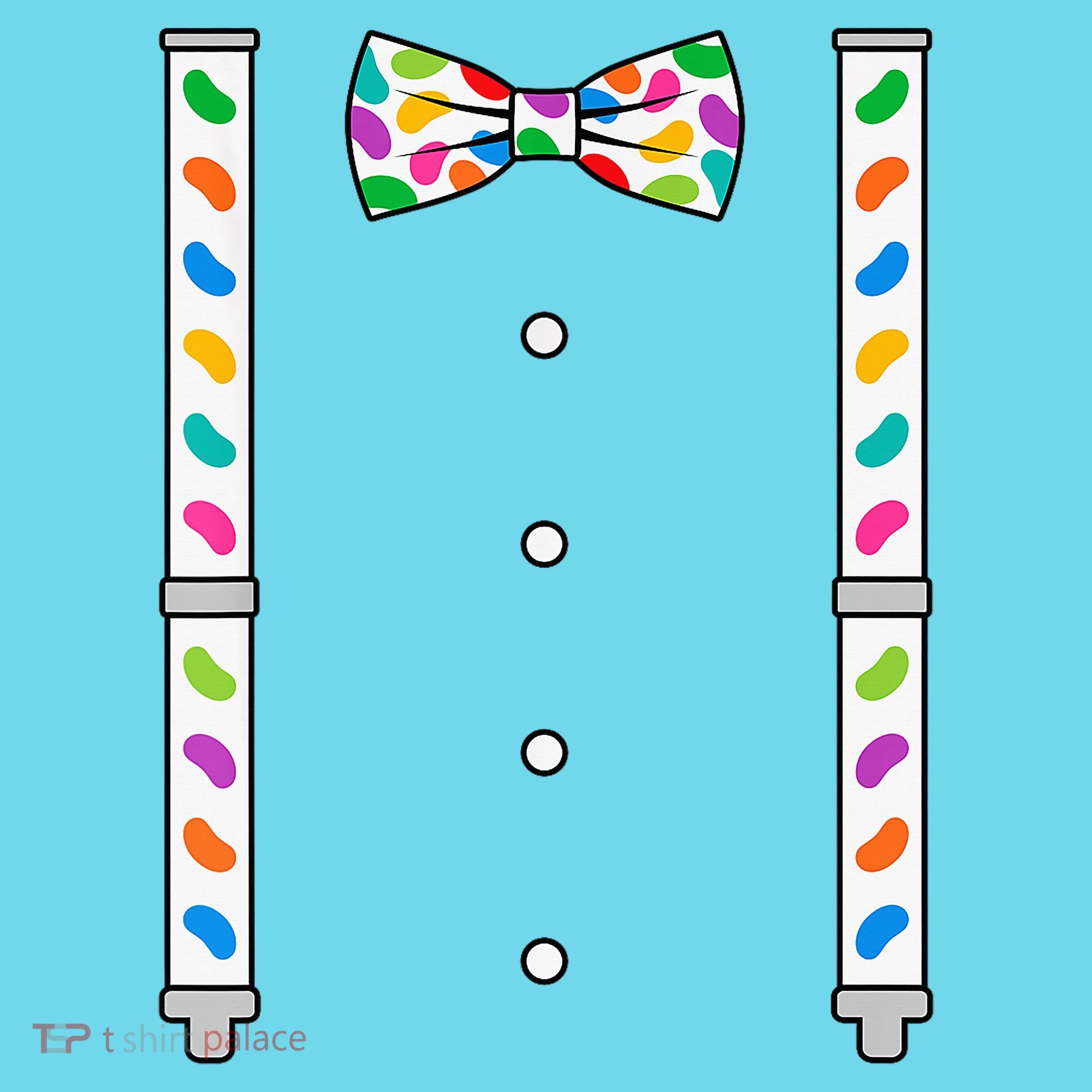 Easter Candy Bow Tie & Suspenders Long Sleeve Shirt
