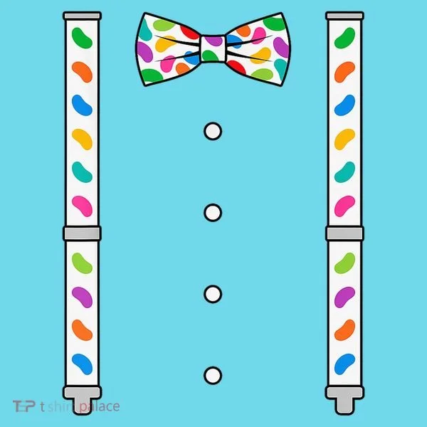 Easter Candy Bow Tie & Suspenders T-Shirt