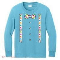 Easter Candy Bow Tie & Suspenders Kids Long Sleeve Shirt thumb 0