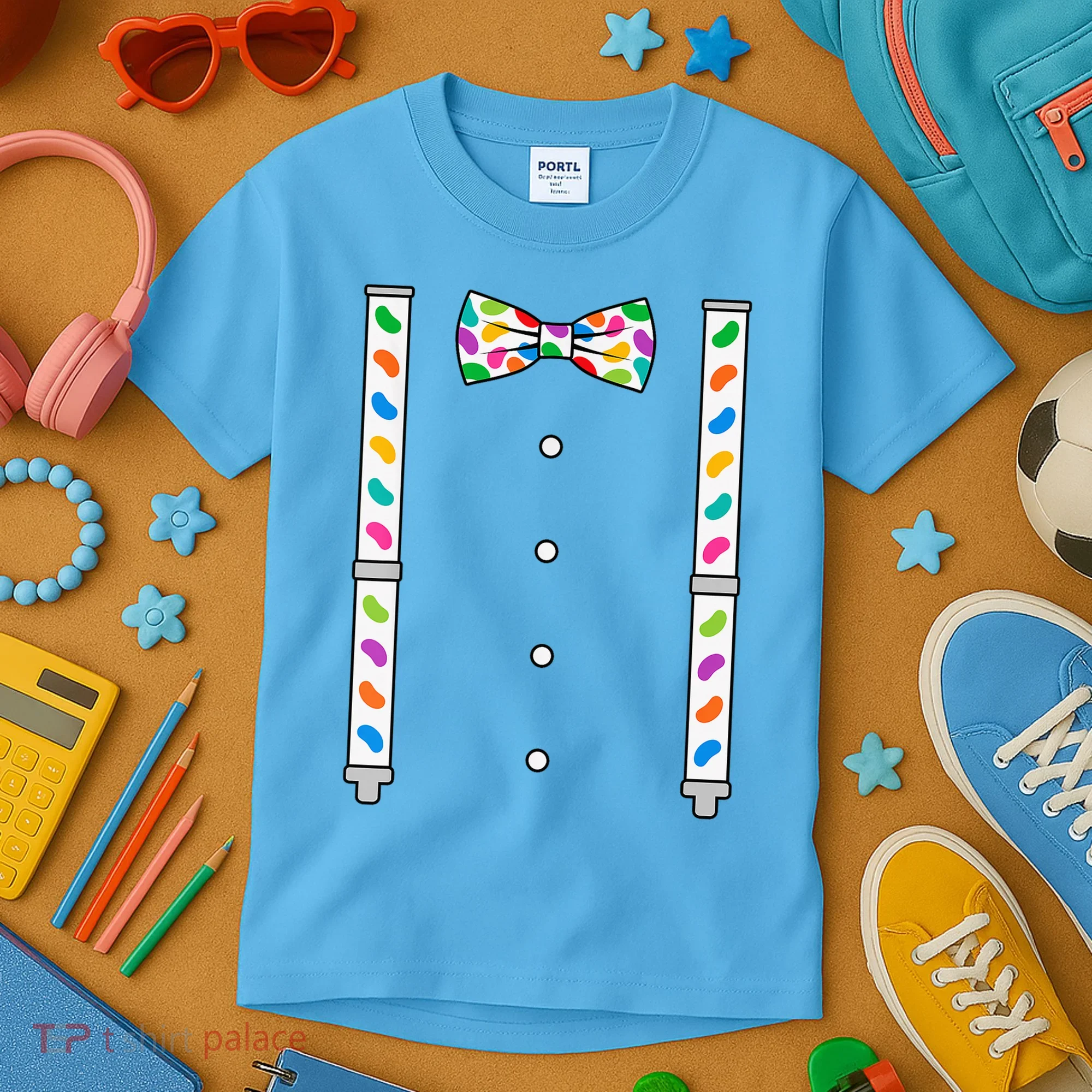 Easter Candy Bow Tie & Suspenders Kids T-Shirt