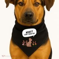 Easter Chocolate Bunny Rabbit Funny I Cant Hear You USA-Made Doggie Bandana thumb 1