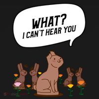 Easter Chocolate Bunny Rabbit Funny I Cant Hear You USA-Made Doggie Bandana thumb 2