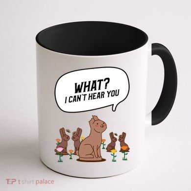 Easter Chocolate Bunny Rabbit Funny I Cant Hear You Coffee Mug back