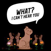 Easter Chocolate Bunny Rabbit Funny I Cant Hear You Ornament thumb 1