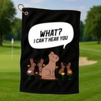 Easter Chocolate Bunny Rabbit Funny I Cant Hear You Golf Towel thumb 1