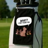 Easter Chocolate Bunny Rabbit Funny I Cant Hear You Golf Towel thumb 2