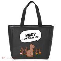 Easter Chocolate Bunny Rabbit Funny I Cant Hear You Tote Bag thumb 0