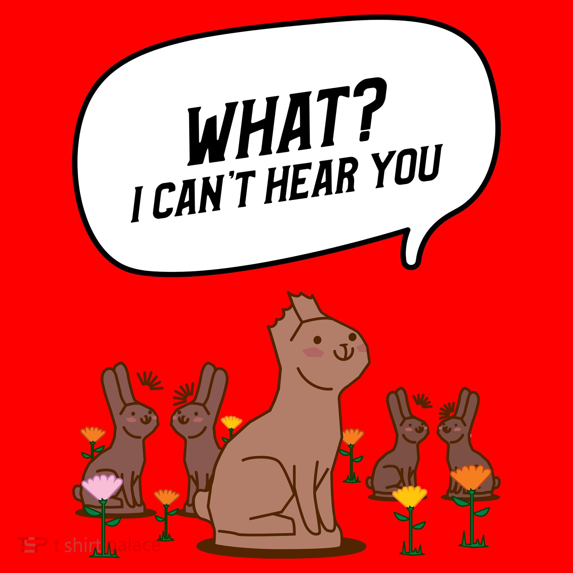 Easter Chocolate Bunny Rabbit Funny I Cant Hear You Santa Hat