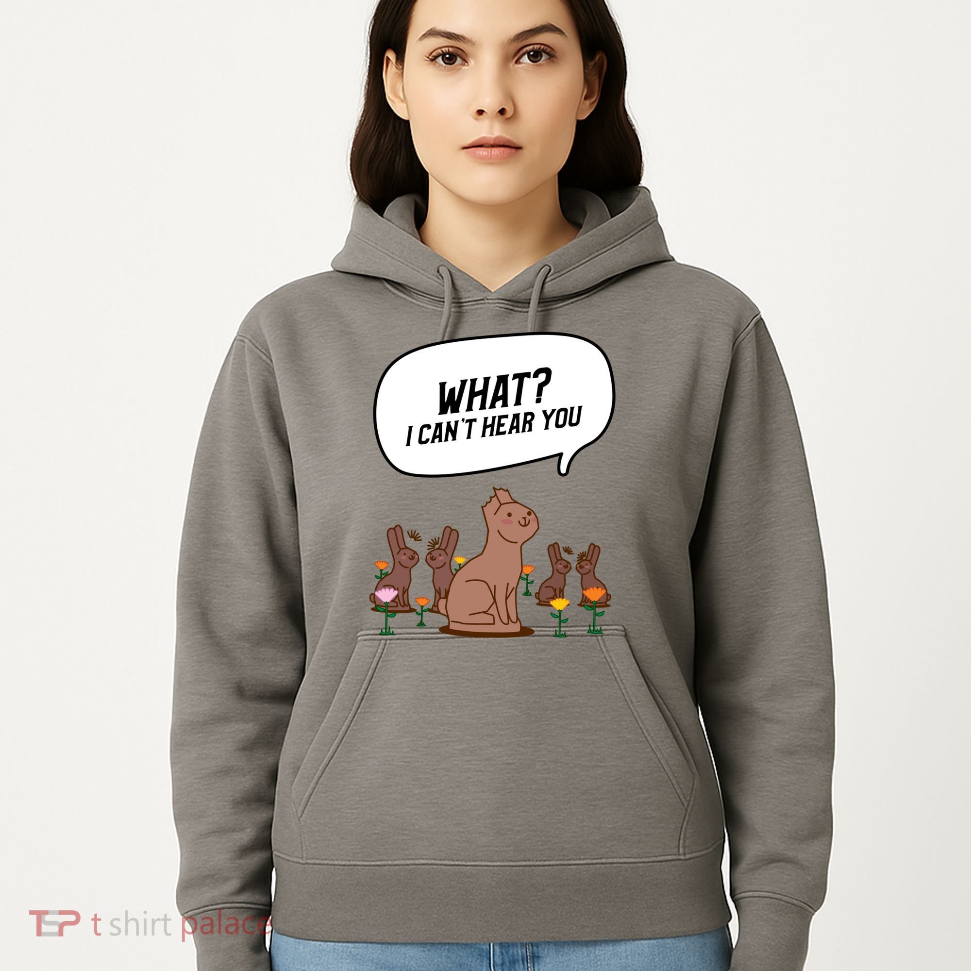 Easter Chocolate Bunny Rabbit Funny I Cant Hear You Hoodie