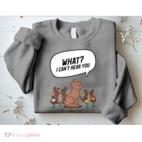 Easter Chocolate Bunny Rabbit Funny I Cant Hear You Sweatshirt thumb 2