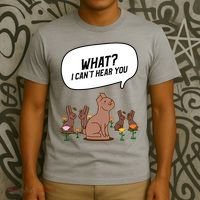 Easter Chocolate Bunny Rabbit Funny I Cant Hear You T-Shirt thumb 3