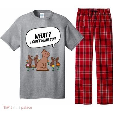 Easter Chocolate Bunny Rabbit Funny I Cant Hear You Pajama Set