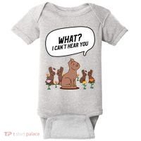 Easter Chocolate Bunny Rabbit Funny I Cant Hear You Baby Bodysuit thumb 0