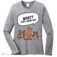 Easter Chocolate Bunny Rabbit Funny I Cant Hear You Women's Long Sleeve Shirt thumb 0