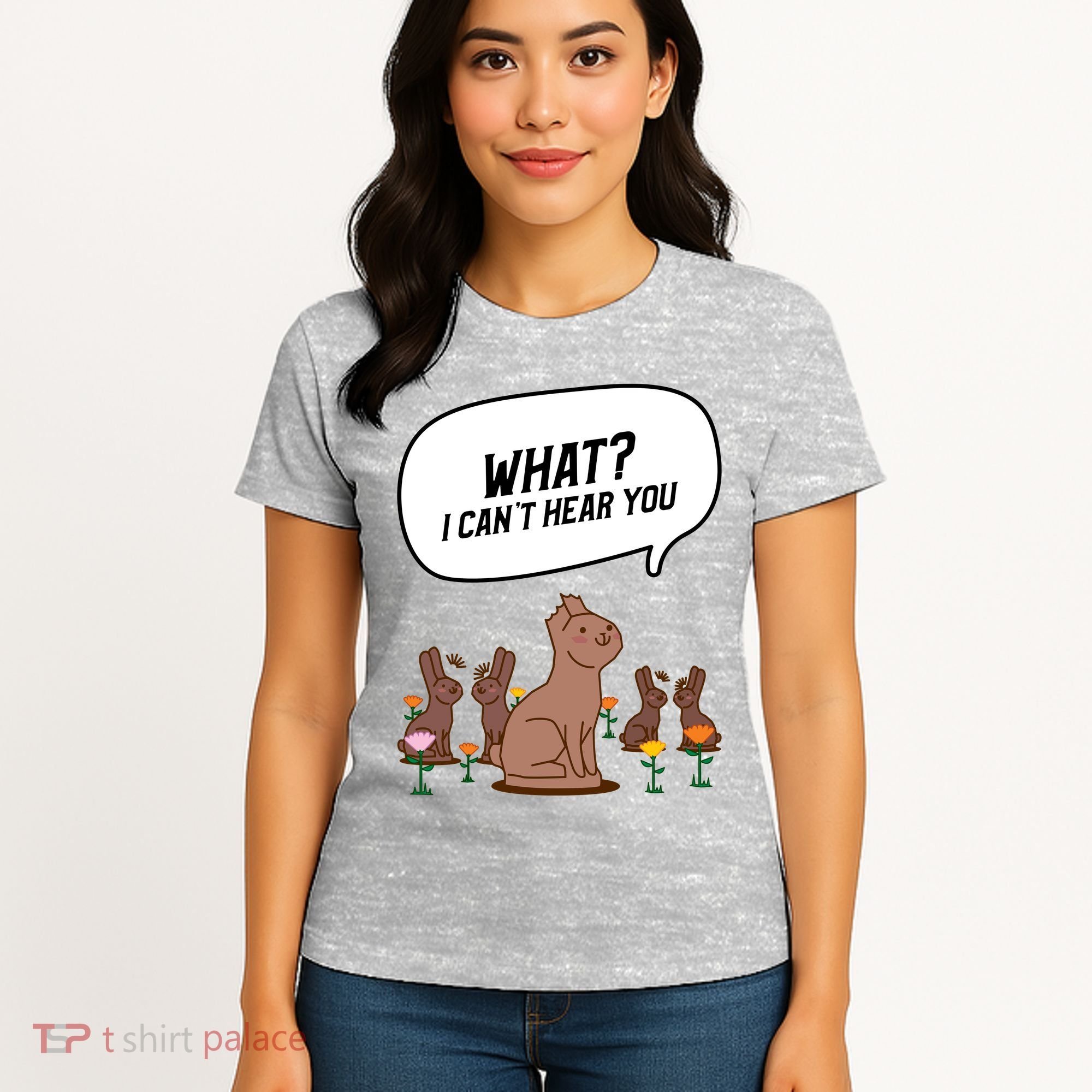 Easter Chocolate Bunny Rabbit Funny I Cant Hear You Women's T-Shirt