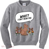 Easter Chocolate Bunny Rabbit Funny I Cant Hear You Kids Sweatshirt thumb 0