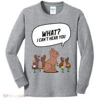 Easter Chocolate Bunny Rabbit Funny I Cant Hear You Kids Long Sleeve Shirt thumb 0