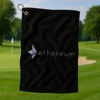 Ethereum Coin Crypto Eth Blockchain Cryptocurrency Golf Towel thumb 1
