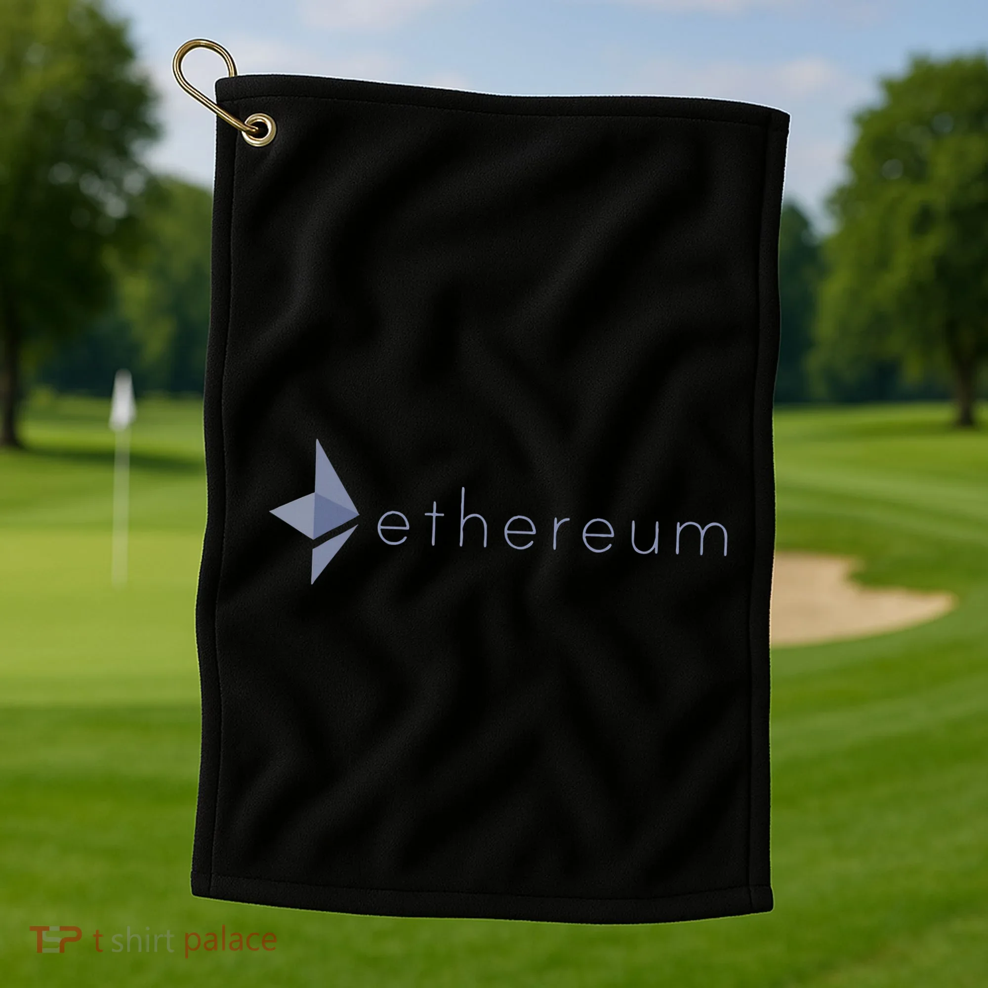Ethereum Coin Crypto Eth Blockchain Cryptocurrency Golf Towel