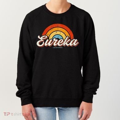 Eureka California Ca Vintage Rainbow Retro 70s Women's Sweatshirt