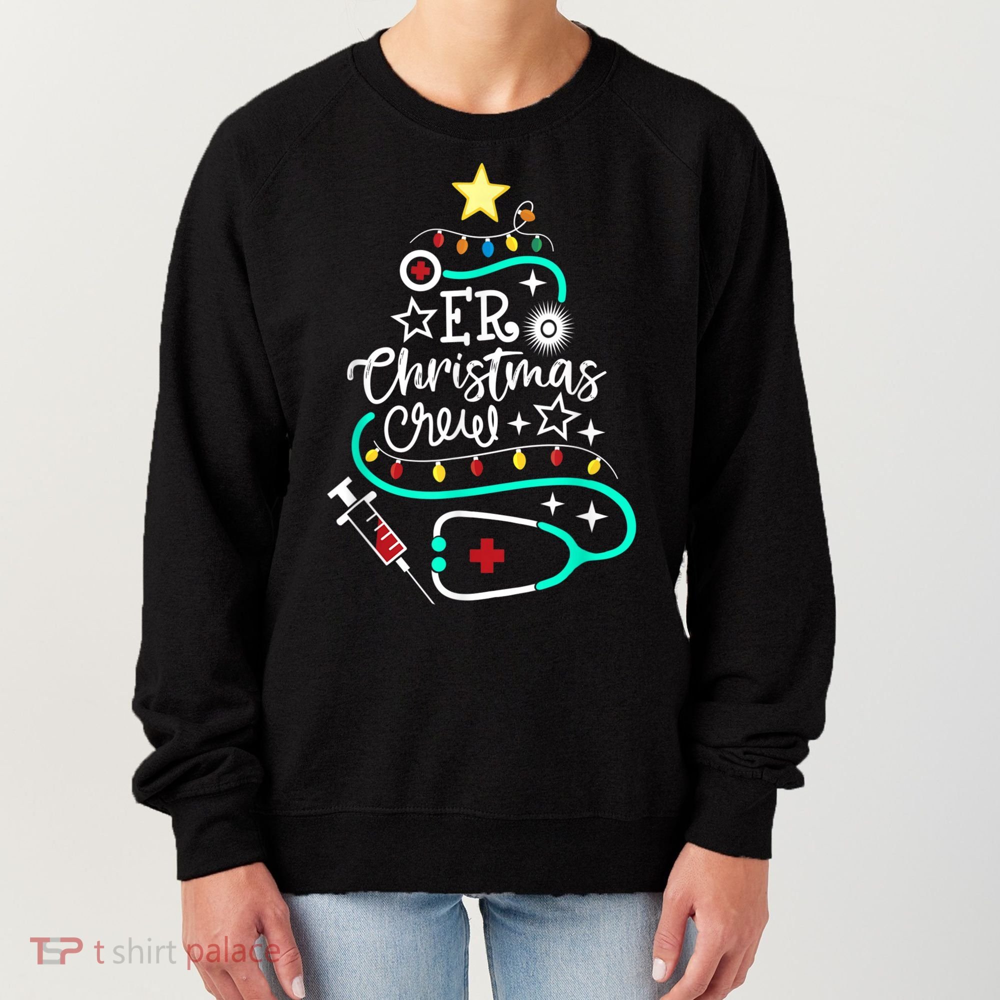 ER Christmas Crew Emergency Room Nurse ER Techs Secretary Women's Sweatshirt