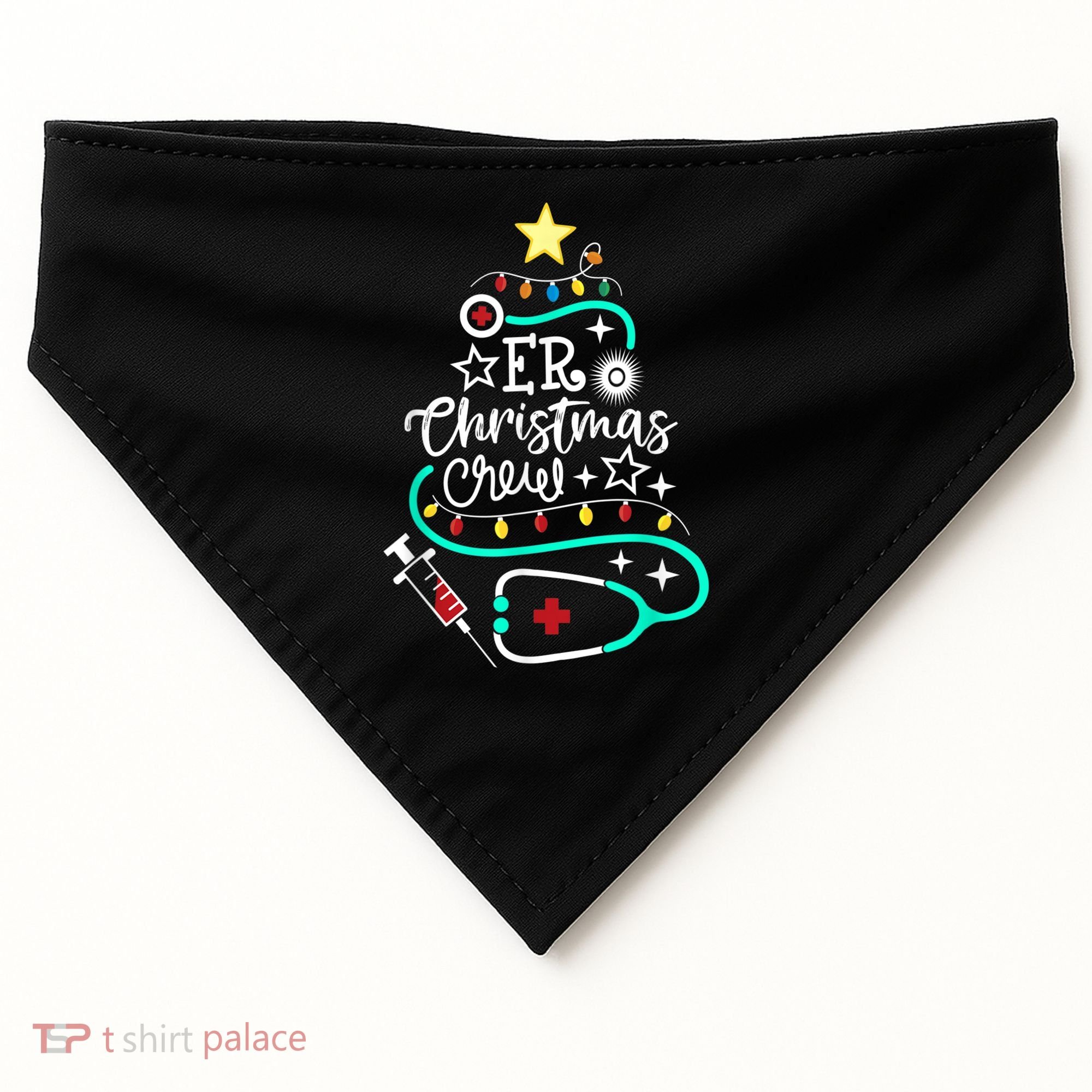 ER Christmas Crew Emergency Room Nurse ER Techs Secretary USA-Made Doggie Bandana