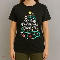 ER Christmas Crew Emergency Room Nurse ER Techs Secretary T-Shirt thumb 4