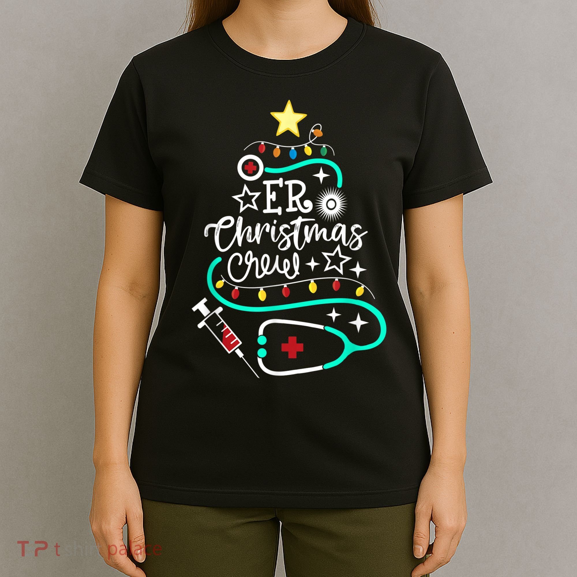ER Christmas Crew Emergency Room Nurse ER Techs Secretary T-Shirt