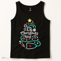 ER Christmas Crew Emergency Room Nurse ER Techs Secretary Tank Top thumb 2
