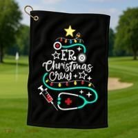 ER Christmas Crew Emergency Room Nurse ER Techs Secretary Golf Towel thumb 1