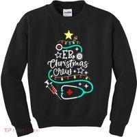 ER Christmas Crew Emergency Room Nurse ER Techs Secretary Kids Sweatshirt thumb 0
