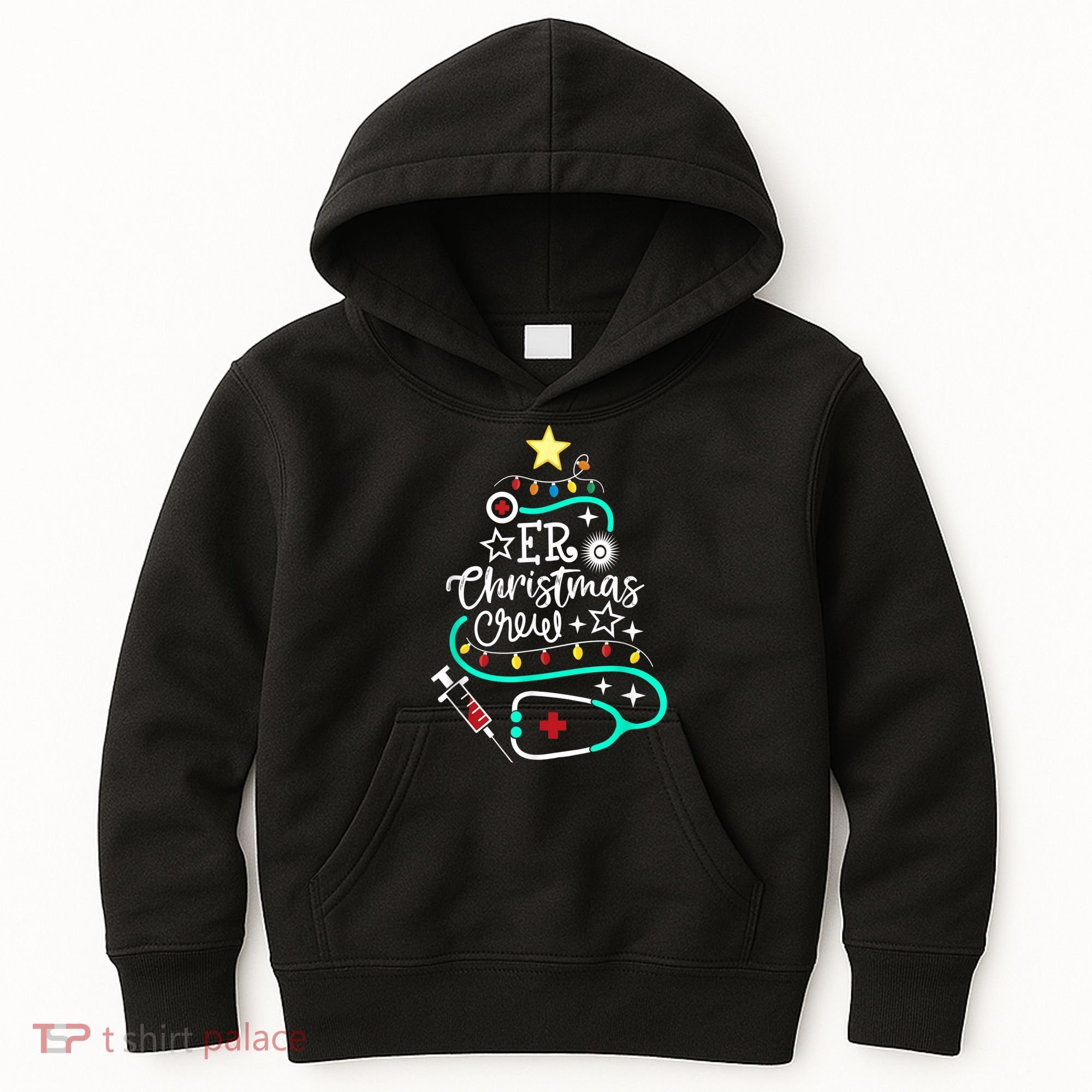ER Christmas Crew Emergency Room Nurse ER Techs Secretary Kids Hoodie