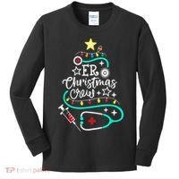 ER Christmas Crew Emergency Room Nurse ER Techs Secretary Kids Long Sleeve Shirt thumb 0