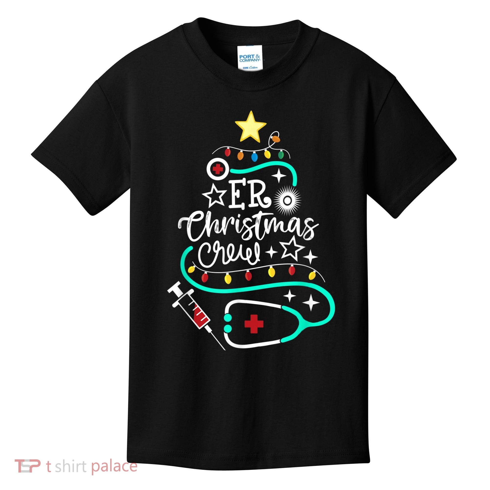 ER Christmas Crew Emergency Room Nurse ER Techs Secretary Kids T-Shirt