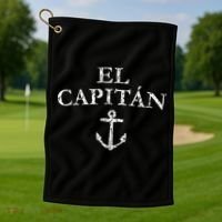El Capitan Captain Anchor Boat & Sail Golf Towel thumb 1