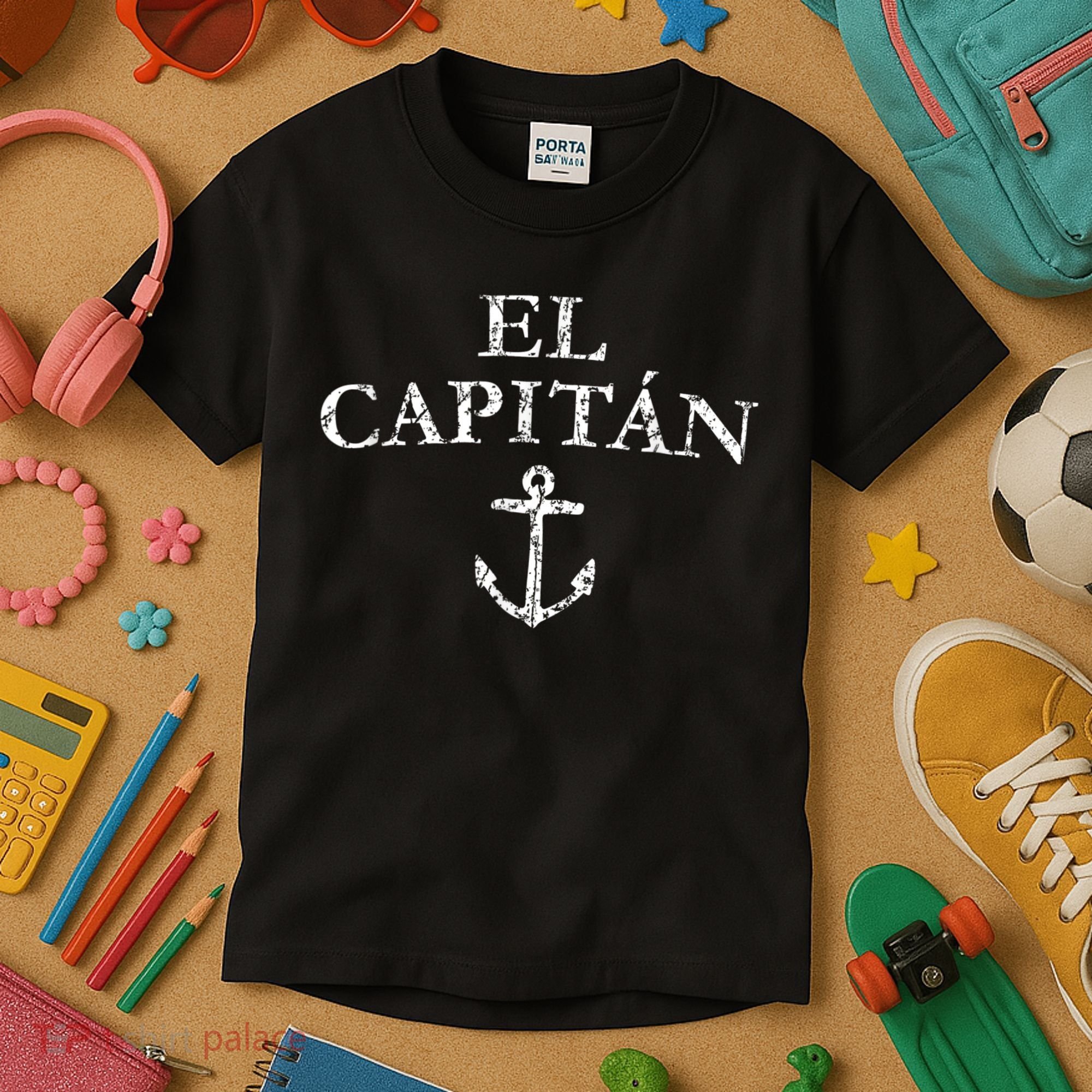 El Capitan Captain Anchor Boat & Sail Kids T-Shirt