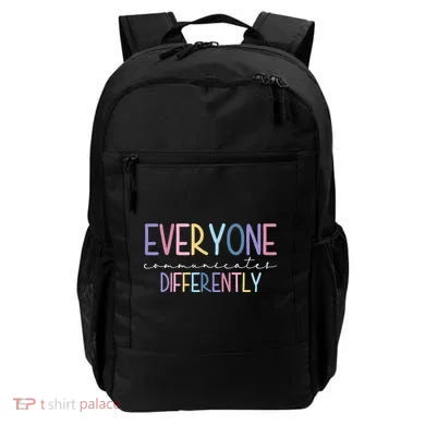 Everyone Communicates Differently Colorful Backpack