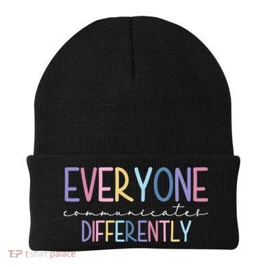 Everyone Communicates Differently Colorful Beanie