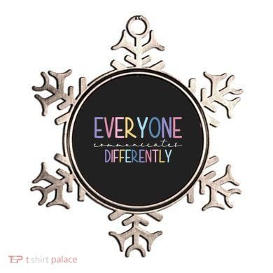 Everyone Communicates Differently Colorful Ornament