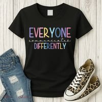 Everyone Communicates Differently Colorful Women's T-Shirt thumb 3
