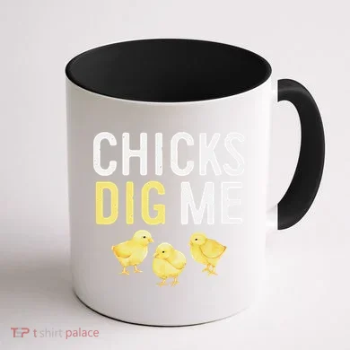 Easter Chicks Dig Me Watercolor Coffee Mug back