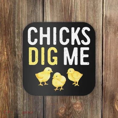 Easter Chicks Dig Me Watercolor Coaster